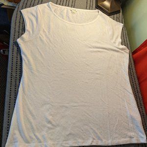 White Linen Blend Ballet Tee